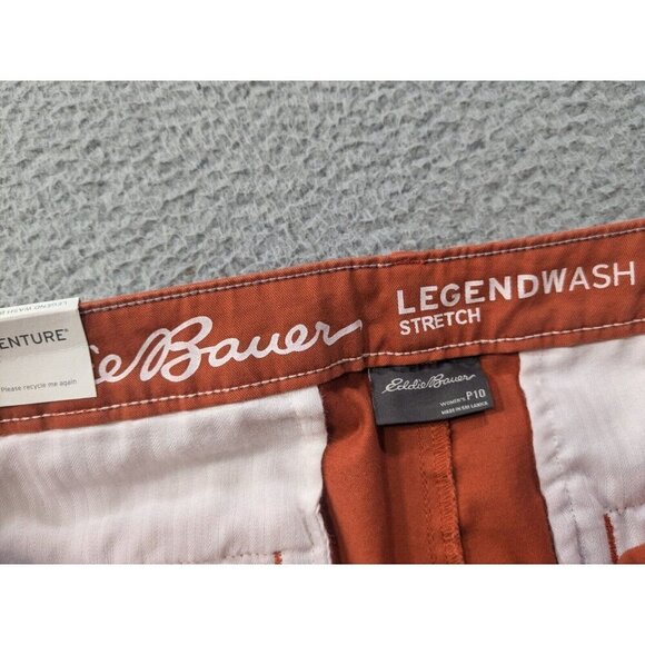 Eddie Bauer Pants 10 Petite Legend Wash Boyfriend Slim Stretch Orange - Picture 4 of 16